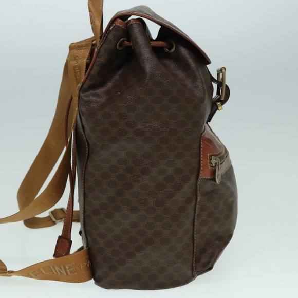 CELINE Macadam Canvas Backpack Brown Gold Auth ep5746 - Picture 5 of 16